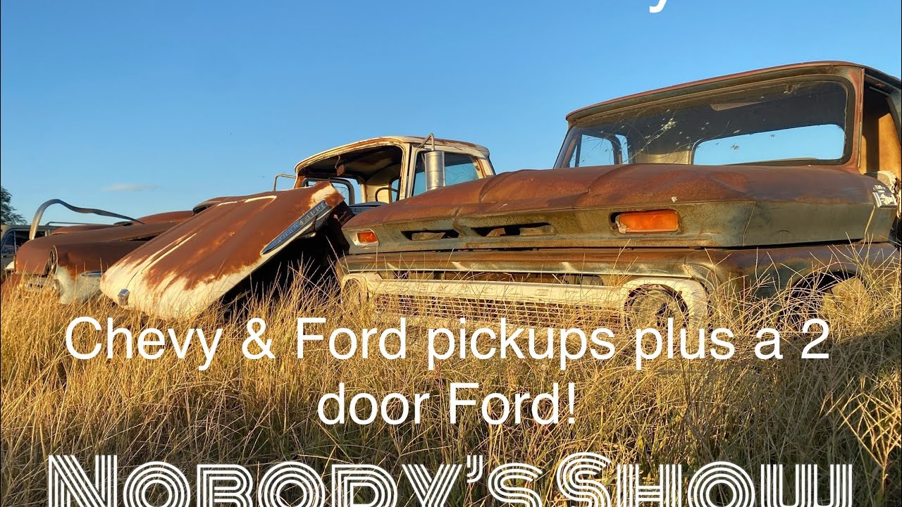 Chad Ehrlich Junkyard Tour: Chevy C-10 & Ford F-100 Pickup Trucks Plus An Old Two-Door Ford!